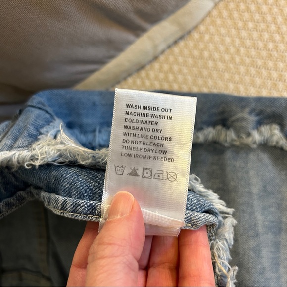 Anthropologie T.E.N.T.H.I.R.T.Y. Denim Wide Leg Frayed Mid-rise Jeans 7 / 28 - Picture 8 of 8